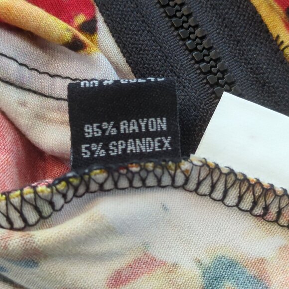 Lynn Ritchie Silver Colorful Abstract Print Open Front zip Top Logan look size M - Picture 15 of 16